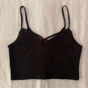 Black Cut Out Crop Top Tank Top Bralette